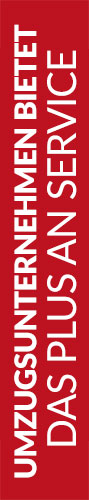 banner-service Roter Banner von Hafels Umzüge mit der Aufschrift: Umzugsunternehmen bietet das plus an Service