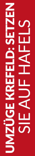 banner-umzuege-krefeld Roter Banner von Hafels Umzüge mit der Aufschrift: Umzüge Krefeld, setzen Sie auf Hafels